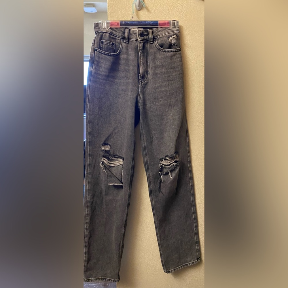 PacSun Washed Black Ripped Boyfriend Jeans in Size 24